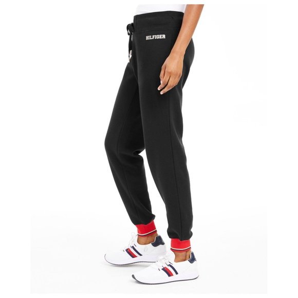 TOMMY HILFIGER Sport Fleece Varsity Joggers Black - NWOT - Size XS - Picture 4 of 4